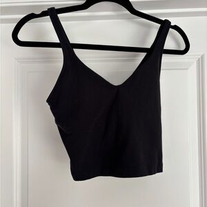 Lululemon Athletica Black Fitted Crop Tank Top